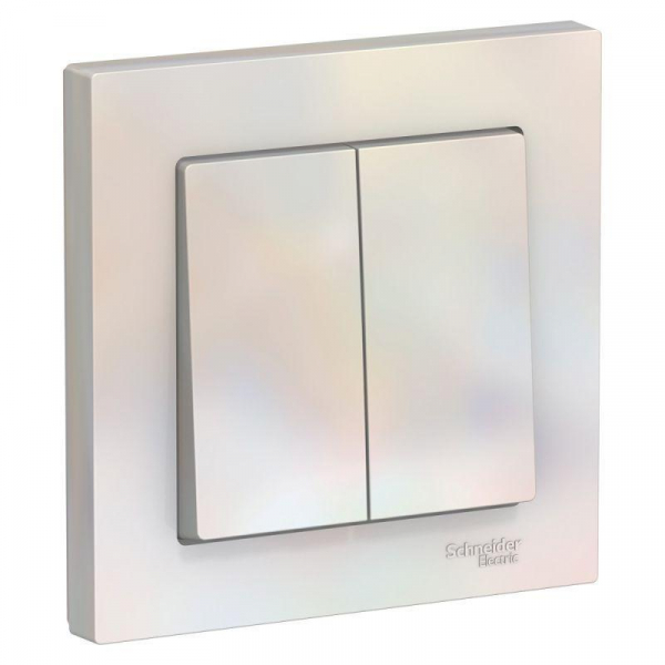 Выключатель двухклавишный Systeme Electric AtlasDesign 10A 250V жемчужный ATN000452 Выключатель двухклавишный Systeme Electric AtlasDesign 10A 250V жемчужный ATN000452