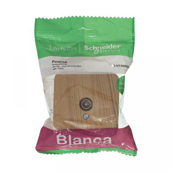 ТВ-розетка Systeme Electric Blanca ясень BLNTA000015 ТВ-розетка Systeme Electric Blanca ясень BLNTA000015