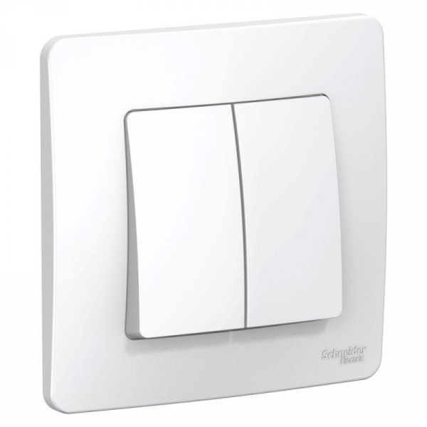 Выключатель двухклавишный Systeme Electric Blanca 6A 250V белый BLNVS006501 Выключатель двухклавишный Systeme Electric Blanca 6A 250V белый BLNVS006501