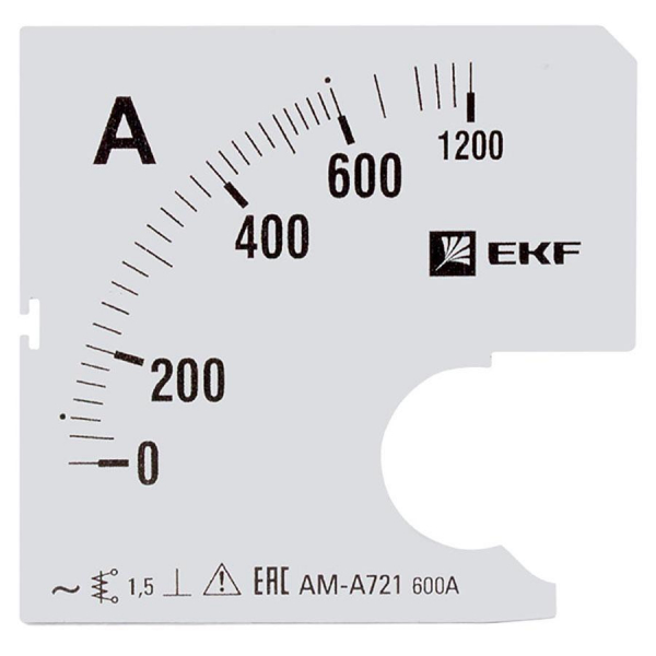 Шкала сменная для A721 600/5А-1,5 EKF PROxima s-a721-600 Шкала сменная для A721 600/5А-1,5 EKF PROxima s-a721-600