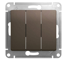 Выключатель трехклавишный Systeme Electric Glossa 10A 250V шоколад GSL000831