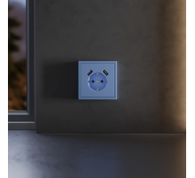 Накладка для розетки с заземлением и защитными шторками, с USB A+A, S70 (деним) Voltum VLS000915