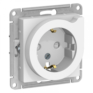 Розетка 2К+З Systeme Electric AtlasDesign 16A 250V со шторками белая ATN000147