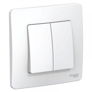 Выключатель двухклавишный Systeme Electric Blanca 10A 250V белый BLNVS010501