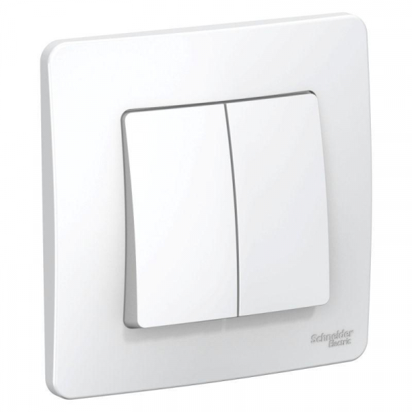 Выключатель двухклавишный Systeme Electric Blanca 10A 250V белый BLNVS010501 Выключатель двухклавишный Systeme Electric Blanca 10A 250V белый BLNVS010501
