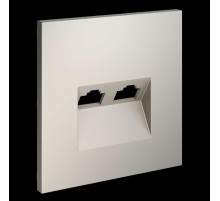 Накладка для розетки компьютерной двойной RJ45+RJ45 кат.6, S70 (кашемир) Voltum VLS001403