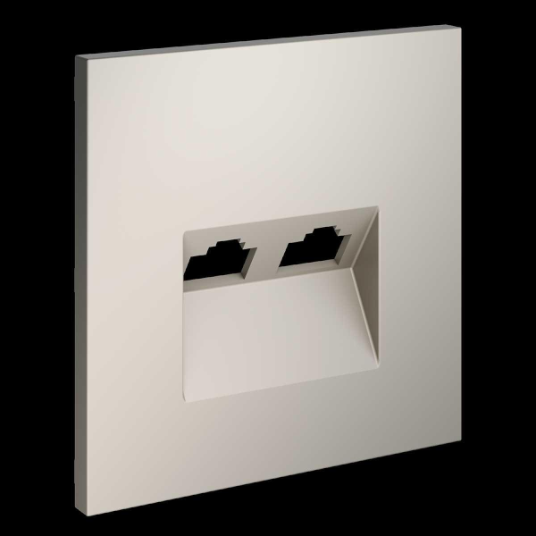 Накладка для розетки компьютерной двойной RJ45+RJ45 кат.6, S70 (кашемир) Voltum VLS001403