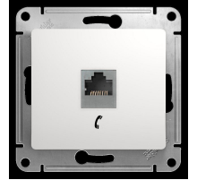 Розетка телефонная RJ11 Systeme Electric Glossa белая GSL000181T