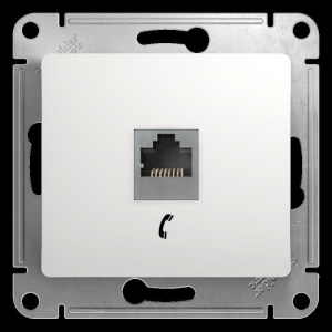 Розетка телефонная RJ11 Systeme Electric Glossa белая GSL000181T
