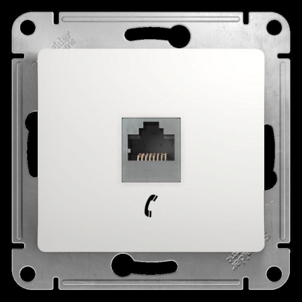 Розетка телефонная RJ11 Systeme Electric Glossa белая GSL000181T Розетка телефонная RJ11 Systeme Electric Glossa белая GSL000181T
