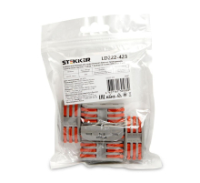 Клемма монтажная д/ подкл. фазн. проводников Stekker, LD222-423, 3 контактные группы, 1ввод,1вывод на полюс (DIY упак 5 шт) 39487