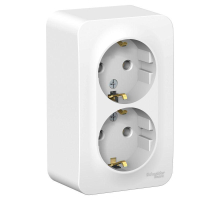 Розетка двойная 2К+З Systeme Electric Blanca 16A 250V белая BLNRA010201