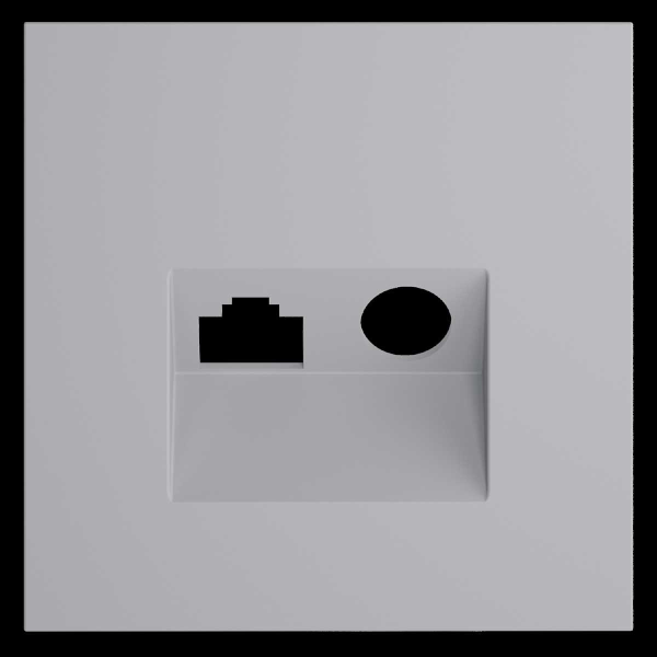 Накладка для розетки TV+RJ45 кат. 6, S70 (серый) Voltum VLS002716