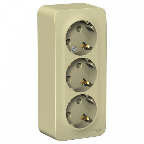 Розетка тройная 2К+3 Systeme Electric Blanca 16A 250V бежевая BLNRA010317 Розетка тройная 2К+3 Systeme Electric Blanca 16A 250V бежевая BLNRA010317