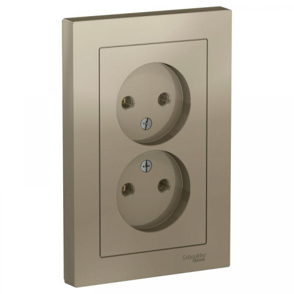 Розетка двойная 2К Systeme Electric AtlasDesign 16A 250V шампань ATN000520 Розетка двойная 2К Systeme Electric AtlasDesign 16A 250V шампань ATN000520