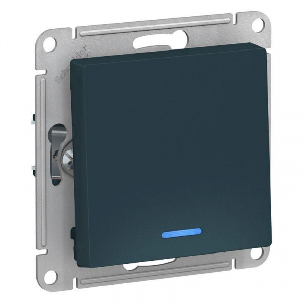 Выключатель одноклавишный Systeme Electric AtlasDesign 10A 250V с подсветкой изумруд ATN000813 Выключатель одноклавишный Systeme Electric AtlasDesign 10A 250V с подсветкой изумруд ATN000813