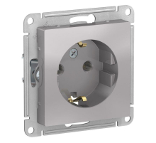 Розетка 2К+З Systeme Electric AtlasDesign 16A 250V алюминий ATN000343