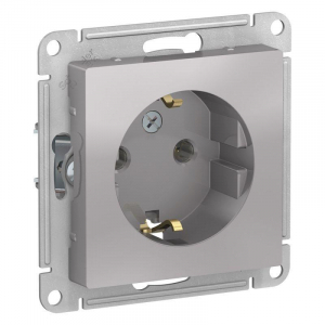 Розетка 2К+З Systeme Electric AtlasDesign 16A 250V алюминий ATN000343