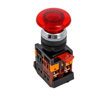 Кнопка AELA-22 красная с подсветкой NO+NC 24В EKF PROxima pbn-aela-1r-24