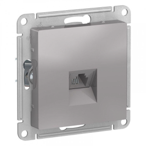 Розетка телефонная RJ11 Systeme Electric AtlasDesign алюминий ATN000381