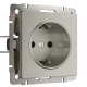 Розетка с заземлением и шторками (дымчатый) W1271104/ a069463