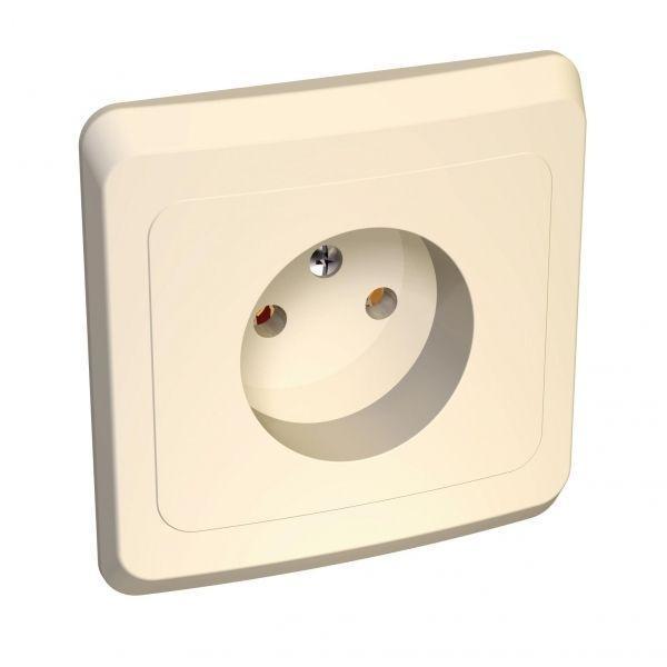 Розетка 2К Systeme Electric Этюд 16A 250V кремовая PC16-001K Розетка 2К Systeme Electric Этюд 16A 250V кремовая PC16-001K