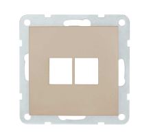 Накладка с суппортом розетки компьютерной и телефонной на 2 входа LK Studio (шампань) БЕЗ механизма LK80, 846206-0