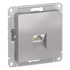 Розетка компьютерная RJ45 Systeme Electric AtlasDesign 5e кат UTP алюминий ATN000383