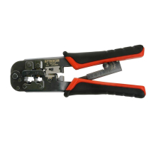Кримпер STEKKER CTLS007 для обжима RJ разъемов RJ-45 (8P8C), RJ-12 (6P6C) и RJ-11 (6P4C и 6P2C), черный, красный