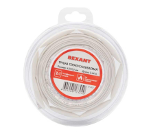 Трубка термоусаживаемая ТУТ нг 6,0/3,0мм, белая, ролик 2,44м REXANT 29-0031