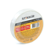 Изоляционная лента STEKKER INTP01315-20 0,13*15 мм. 20 м. белая