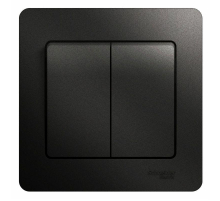 Выключатель двухклавишный Systeme Electric Glossa 10A 250V антрацит GSL000752 Выключатель двухклавишный Systeme Electric Glossa 10A 250V антрацит GSL000752