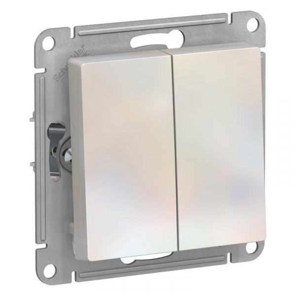 Выключатель двухклавишный Systeme Electric AtlasDesign 10A 250V жемчужный ATN000451 Выключатель двухклавишный Systeme Electric AtlasDesign 10A 250V жемчужный ATN000451