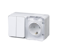 Блок розетка-выключатель Systeme Electric AtlasDesign белый ATN540174