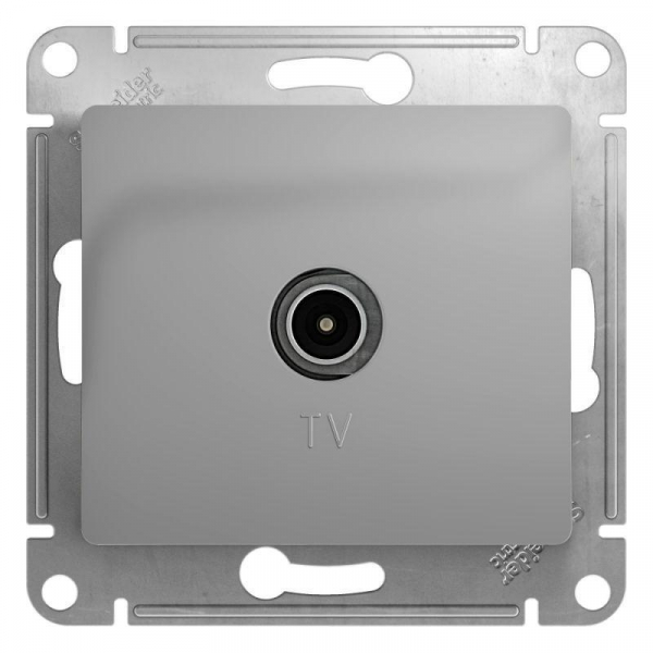 ТВ-розетка проходная Systeme Electric Glossa алюминий GSL000392 ТВ-розетка проходная Systeme Electric Glossa алюминий GSL000392