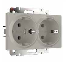 Розетка двойная с заземлением (дымчатый) W1272004/ a069774
