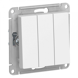Выключатель трехклавишный Systeme Electric AtlasDesign 10A 250V белый ATN000131