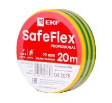 Изолента ПВХ желто-зеленая 19мм 20м серии SafeFlex plc-iz-sf-yg