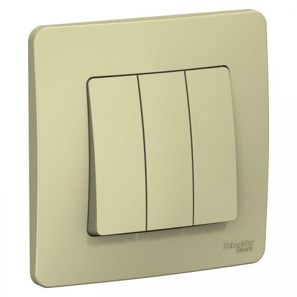 Выключатель трехклавишный Systeme Electric Blanca 10A 250V бежевый BLNVS100507 Выключатель трехклавишный Systeme Electric Blanca 10A 250V бежевый BLNVS100507