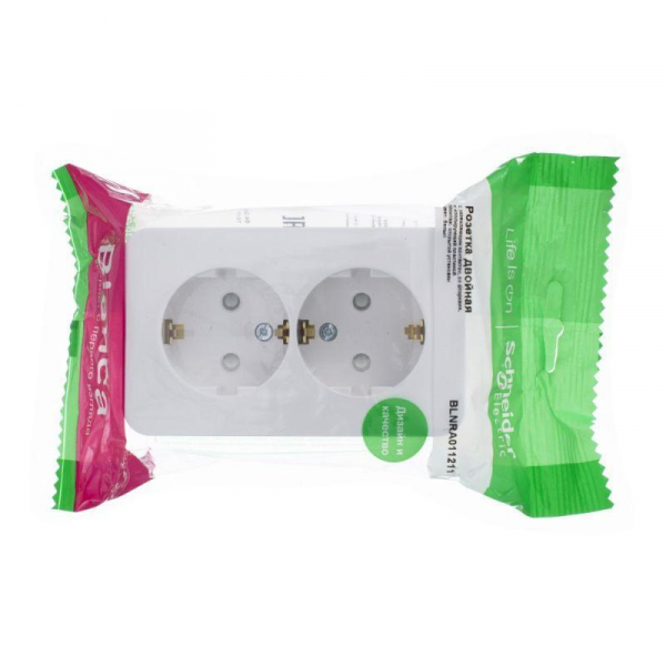 Розетка двойная 2К+З Systeme Electric Blanca 16A 250V со шторками белая BLNRA011211 Розетка двойная 2К+З Systeme Electric Blanca 16A 250V со шторками белая BLNRA011211