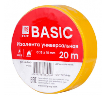 Изолента класс В (0,13х15мм) (20м.) желтая EKF Basic plc-iz-b-y