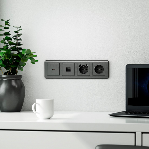Накладка для розетки USB Werkel графит рифленый W1179504 4690389158667 Накладка для розетки USB Werkel графит рифленый W1179504 4690389158667