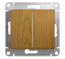 Выключатель двухклавишный Systeme Electric Glossa 10A 250V дуб GSL000551 Выключатель двухклавишный Systeme Electric Glossa 10A 250V дуб GSL000551