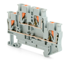 Зажим пружинный, 4-проводной проходной ЗНИ - 2,5 ,JXB PT 2,5 , серый LD575-1-25