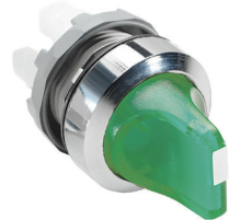 Переключатель M3SS1-21G (короткая ручка) зеленый 3-х позиционный с подсветкой (только корпус) с фикс 1SFA611210R2102