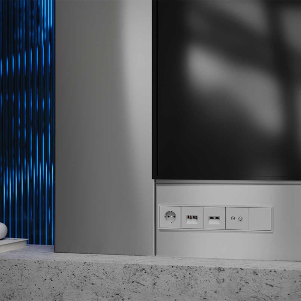 Заглушка S70 с суппортом, (серый) Voltum VLS080116