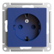 Розетка 2К+З Systeme Electric AtlasDesign 16A 250V со шторками аквамарин ATN001145