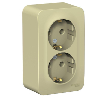 Розетка двойная 2К+З Systeme Electric Blanca 16A 250V бежевая BLNRA010217