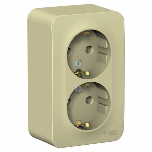 Розетка двойная 2К+З Systeme Electric Blanca 16A 250V бежевая BLNRA010217