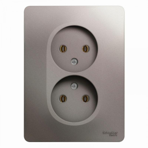 Розетка двойная 2К Systeme Electric Glossa 16A 250V платина GSL001220